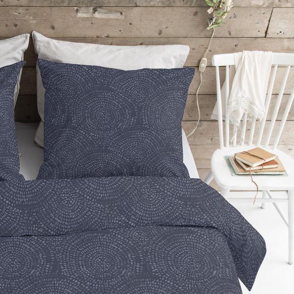 Walra Biancheria Da Letto In Flanella Winter Curves Blue 135X200 Cm + 80X80 Cm-image