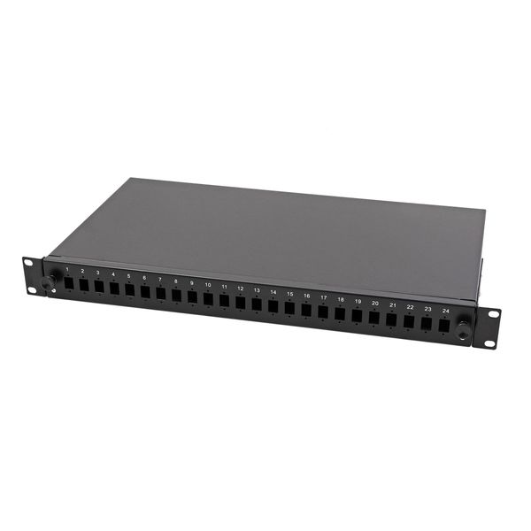 Value 19'' Optical Trough, 1U, 24X Sc (Simplex) / Lc (Duplex), Nero (21.99.0651)-image