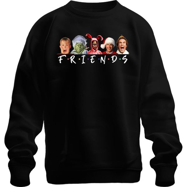 Friends Merry Christmas Christmas Movies - Christmas Xmas Maglione Natalizio Unisex, Nero, Xxl-image
