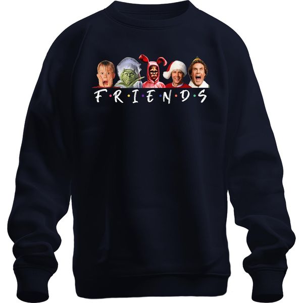 Friends Merry Christmas Christmas Movies - Christmas Xmas Maglione Natalizio Unisex, Navy, S-image