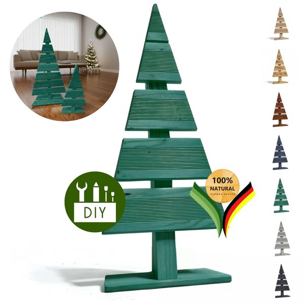 Be4Nature Abete In Legno Altezza 60 Cm Piedi Larghezza 27 Cm Albero Di Natale Alternativa Decorazione Natalizia Abeti In Legno Piccoli Dyi Verde-image