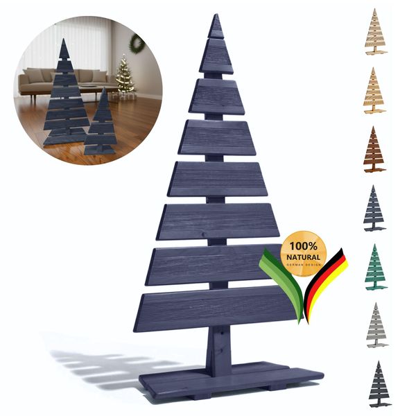 Be4Nature Abete In Legno Altezza 92 Cm Piedi Larghezza 45 Cm Albero Di Natale Alternativo Decorazione Natalizia Abeti In Legno Grande Antracite-image