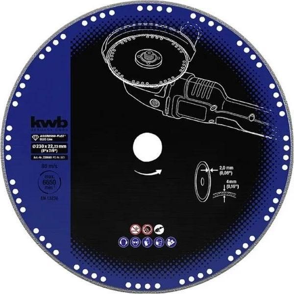 Kwb 720840 Disco Da Taglio Diamantato Diametro 230 Mm Foro Ø 22,23 Mm Metallo 1 Pz-image