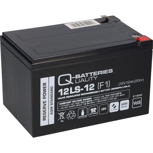 Q-Batteries 12LS-12 F1 12V 12Ah Batteria Al Piombo / Agm Vrla Con Vds-image