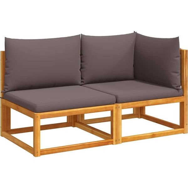 Vidaxl Divano Da Giardino Con Cuscini A 2 Posti In Legno Di Acacia E Corda-image