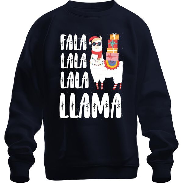 Fala Lala Lala Llama - Regalo Di Natale Maglione Di Natale Unisex, Navy, L-image