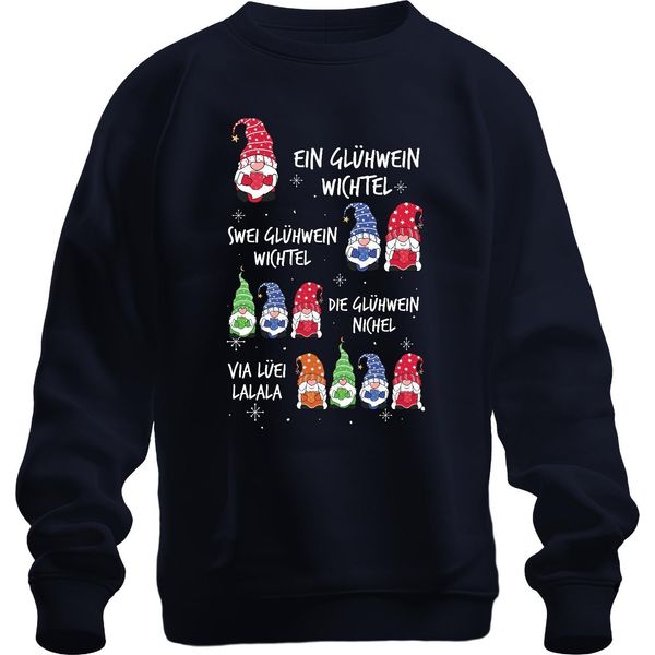 Gnomo Del Vin Brulè Gnomo Elfo Divertente - Regalo Di Natale Maglione Di Natale Unisex, Navy, Xl-image