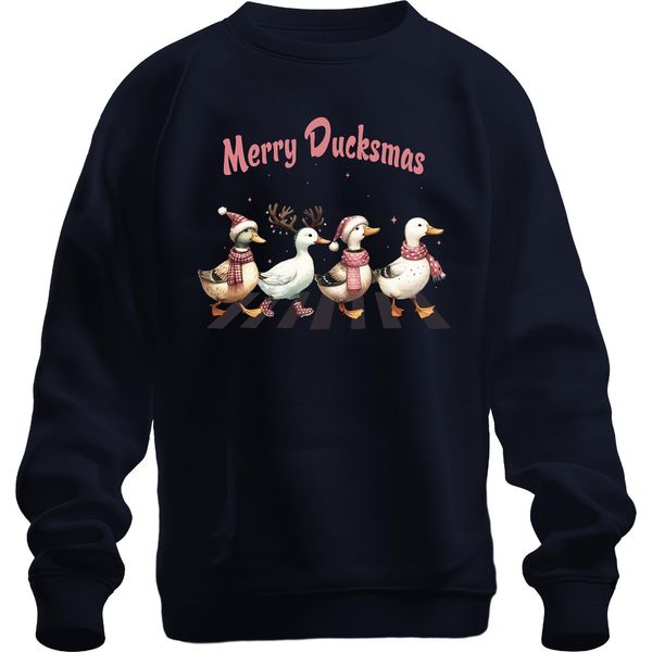 Merry Ducksmas Ducks Lovers - Maglione Natalizio Unisex, Navy, S-image