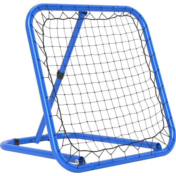 Homcom Rimbalzatore Per Calcio, Rimbalzatore Pieghevole Per Calcio 63 X 63 Cm Porta Calcio Regolabile Per Basket Baseball, Metallo, Blu-image