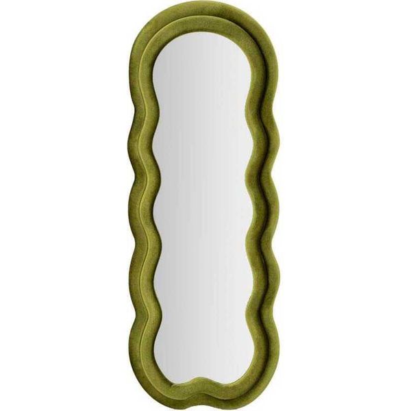 Specchio Da Parete O Da Appoggio In Velluto A Onde 60X160Cm Miki - Verde Scuro-image