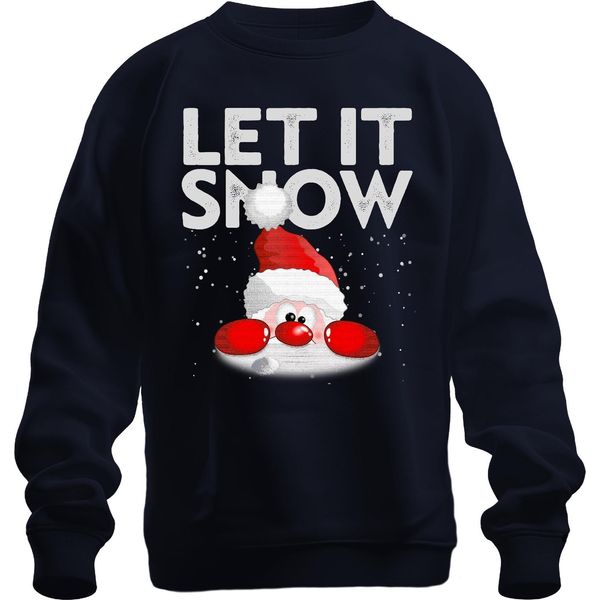 Let It Snow Babbo Natale - Regalo Di Natale Maglione Di Natale Unisex, Navy, M-image