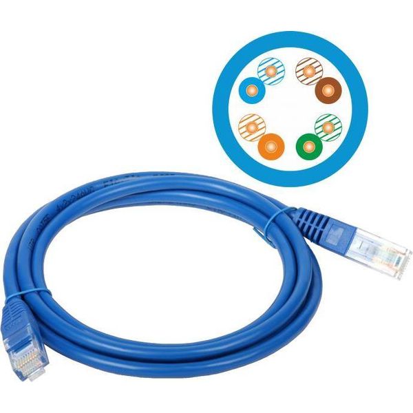 Patch-Cord U/Utp Cat.5E Pvc 2,0M Blu Alantec-image