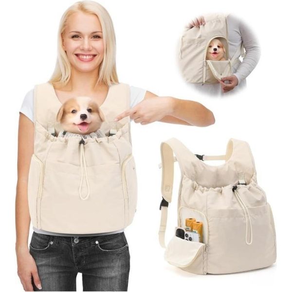 Inf Zaino Portatile Per Animali Domestici: Traspirante E Confortevole Per Viaggio Beige-image