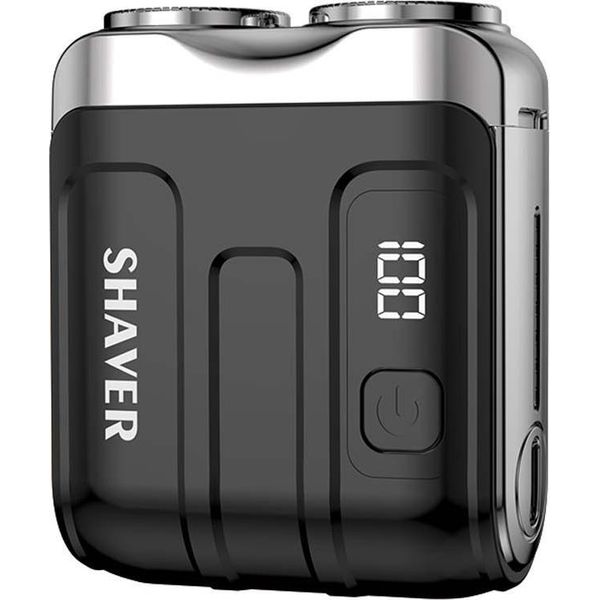 Inf Mini Rasoio Elettrico Con Display Digitale - Rasoio Portatile Da Viaggio Nero-image