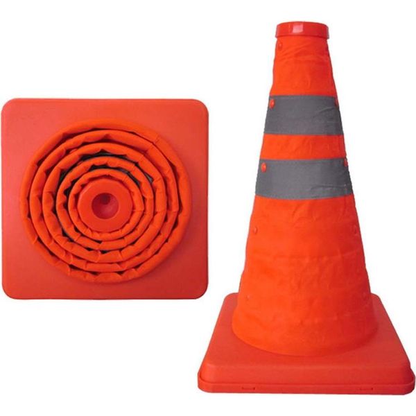 Inf Cono Stradale Pieghevole 50Cm - Cono Di Sicurezza Riflettente Portatile-image