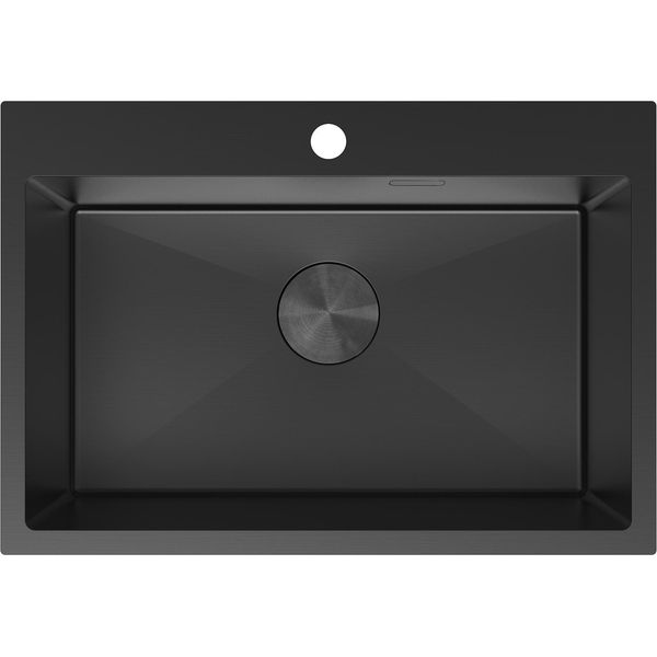 Mexen Solix Lavello In Acciaio Inox Con 1 Vasca 650 X 450 Mm, Nero - 6403651000-70-image