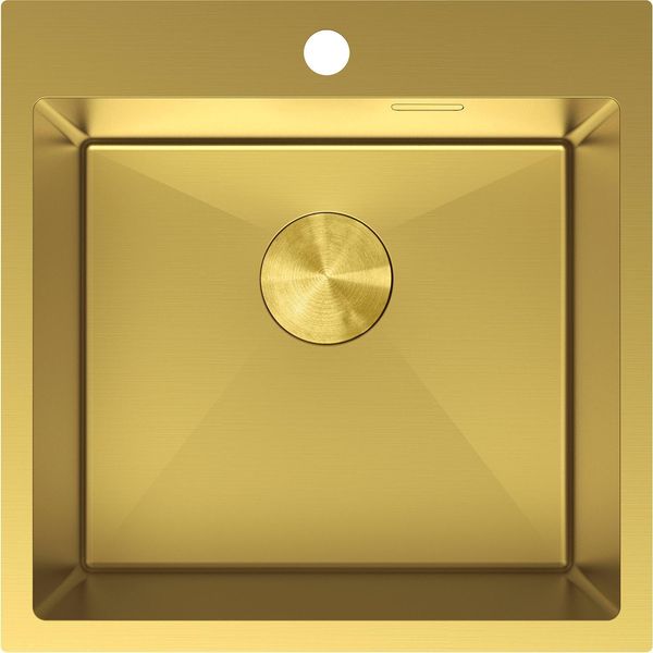 Mexen Solix Lavello In Acciaio Inox A 1 Vasca 500 X 500 Mm, Dorato - 6407501000-55-image