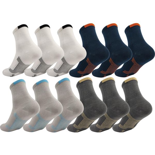 12 Paia Di Calzini Da Ginnastica Sportivi Da Uomo Calzini Quarti Calzini Corti Calzini Metà Calzini Mix4/40-43-image