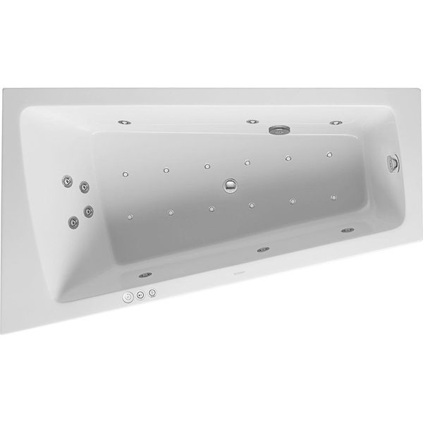 Duravit Paiova Bain à Remous, Simple Dos à Gauche, Habillage Acrylique Moulé, BâTi-Support, Garniture De Vidage Et De Trop-Plein Chrome, Combi-SystèMe P, 1700X1000Mm, 760264000CP1000, 760264000CP1000-image
