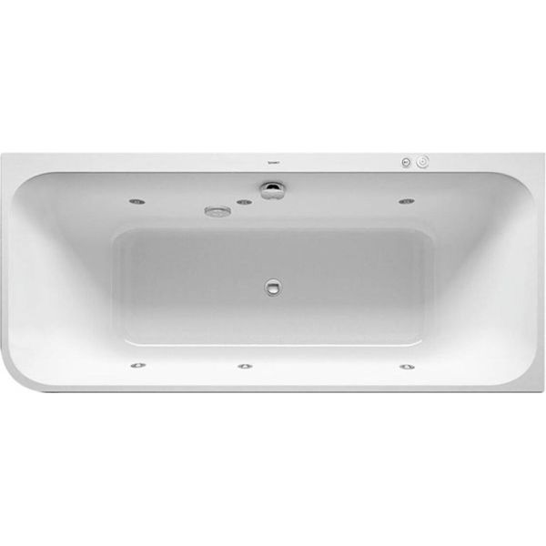 Duravit Happy D.2 Baignoire BalnéO, Coin à Droite, Double Dos InclinéS, Habillage Acrylique Moulé, Garniture De Vidage Et De Trop-Plein, SystèMe Jet, 1800X800Mm, 760317000JS1000, 760317000JS1000-image