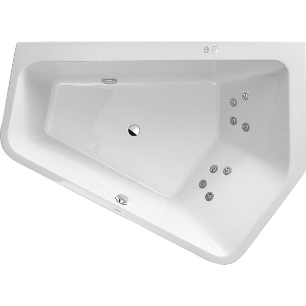 Duravit Paiova 5 Bain à Remous, à Encastrer, Angle à Droite, Double Dos InclinéS à Droite, Habillage Acrylique Sans Soudure, Garniture De Vidage Et De Trop-Plein, SystèMe Jet, 1900X1400Mm, 760397000JS1000, 760397000JS1000-image