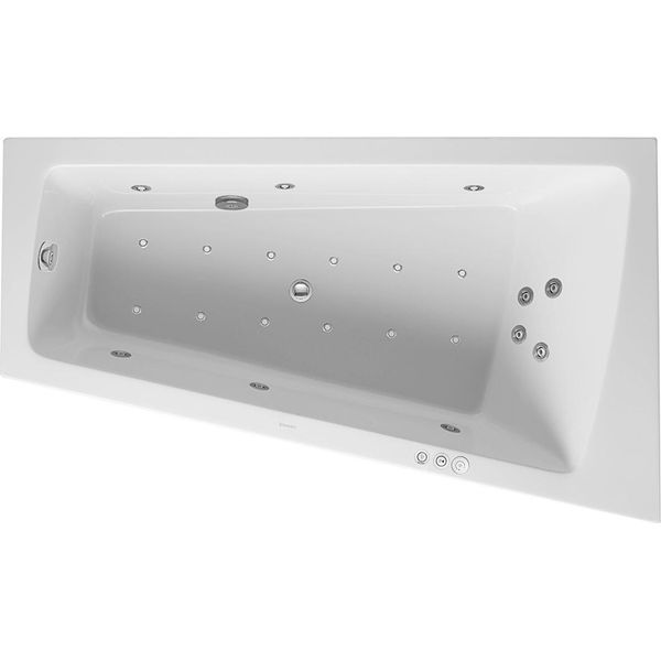Duravit Paiova Bain à Remous, Simple Dos à Droite, Habillage Acrylique Moulé, BâTi-Support, Garniture De Vidage Et De Trop-Plein Chrome, Combi-System P, 1700X1000Mm, 760265000CP1000, 760265000CP1000-image