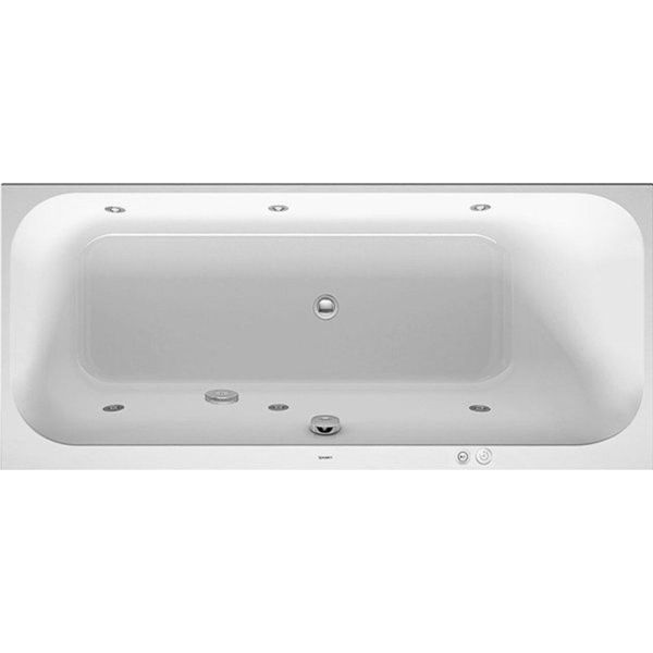 Baignoire BalnéO Duravit Happy D.2, Version à Encastrer, Simple Dos à Droite, BâTi-Support, Garniture De Vidage Et De Trop-Plein, SystèMe Jet, 1700X700Mm, 760311000JS1000, 760311000JS1000-image