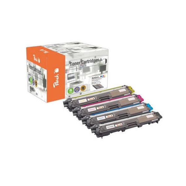 Peach Combi-Pack Plus - Confezione Da 5 Pezzi - Alta Capacità - Nero, Giallo, Ciano, Magenta - Compatibile - Cartuccia D'inchiostro Rigenerata (Alternativa A: Brother TN241BK, Brother TN245M, Brother TN245C, Brother TN245Y)-image