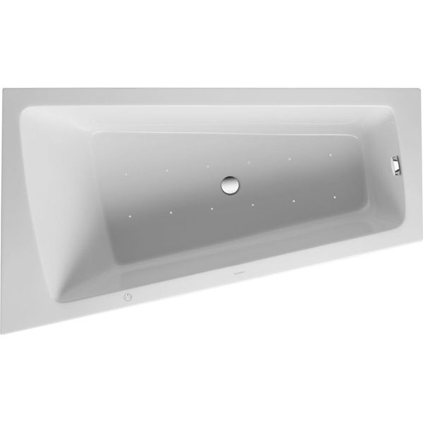 Duravit Paiova Bain à Remous, Simple Dos à Gauche, Habillage Acrylique Moulé, BâTi-Support, Garniture De Vidage Et De Trop-Plein Chrome, Air-System, 1700X1000Mm, 760264000AS0000, 760264000AS0000-image