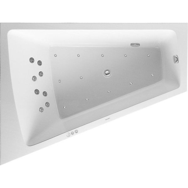 Duravit Paiova Bain à Remous, Simple Dos à Gauche, Habillage Acrylique Moulé, BâTi-Support, Garniture De Vidage Et De Trop-Plein Chrome, Combi-SystèMe P, 1800X1400Mm, 760268000CP1000, 760268000CP1000-image