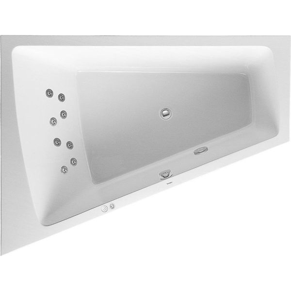 Duravit Paiova Bain à Remous, à Encastrer, Simple Dos à Gauche, BâTi-Support, Garniture De Vidage Et De Trop-Plein ChroméE, SystèMe Jet, 1800X1400Mm, 760216000JS1000, 760216000JS1000-image