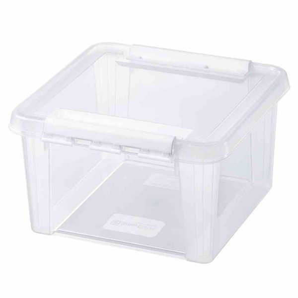 Smartstore Home Clipbox 12, 8 Litri, 28 X 28 X 17 Cm, Con Coperchio Trasparente, Trasparente-image