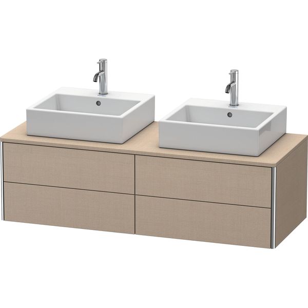 Duravit Xsquare Meuble Sous-Vasque Sur Console Suspendu, Pour Deux Vasques, 4 Tiroirs, 1400X400X548Mm, XS4916B7575, XS4916B7575-image