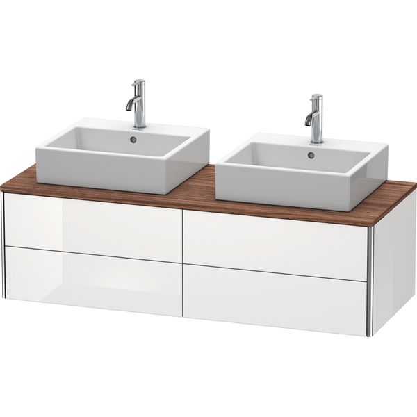 Duravit Xsquare Meuble Sous-Vasque Sur Console Suspendu, Pour Deux Vasques, 4 Tiroirs, 1400X400X548Mm, XS4916B8585, XS4916B8585-image