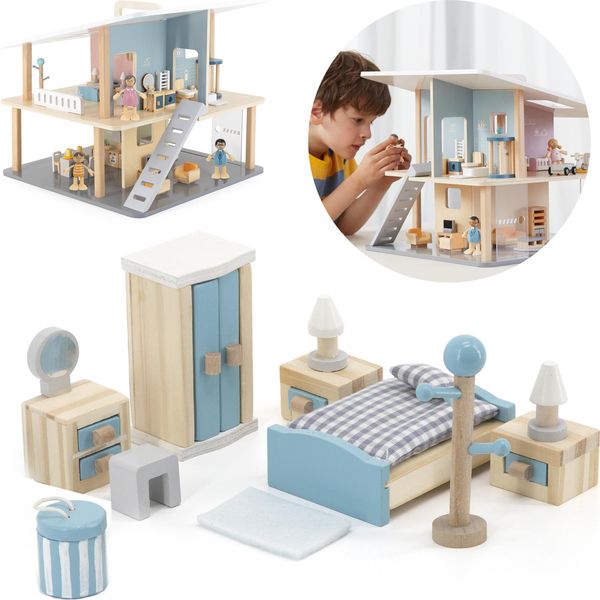 Viga Polarb, Set Di Mobili Per La Camera Da Letto Della Casa Delle Bambole-image