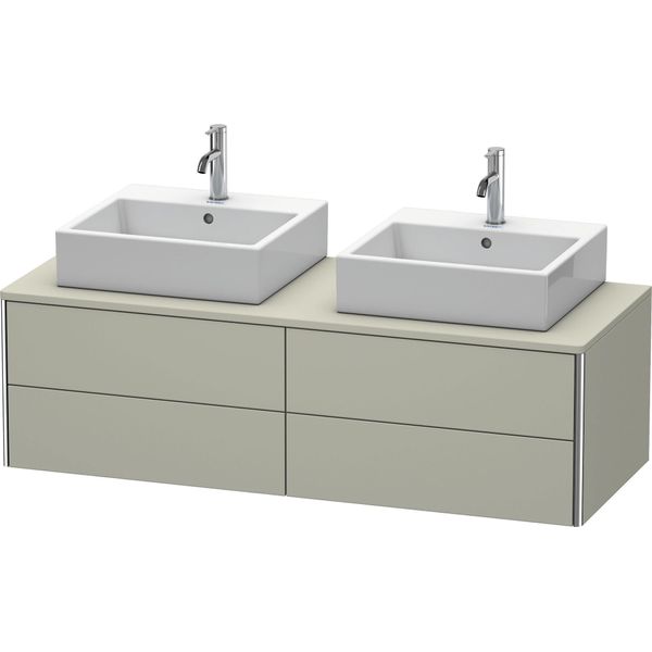 Duravit Xsquare Meuble Sous-Vasque Sur Console Suspendu, Pour Deux Vasques, 4 Tiroirs, 1400X400X548Mm, XS4916B6060, XS4916B6060-image