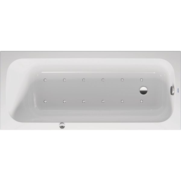 Baignoire BalnéO Duravit Quatego, Version à Encastrer, Simple Dos, BâTi-Support, Garniture De Vidage Et De Trop-Plein, SystèMe Air, 1600X700Mm, 760610000AS0000, 760610000AS0000-image
