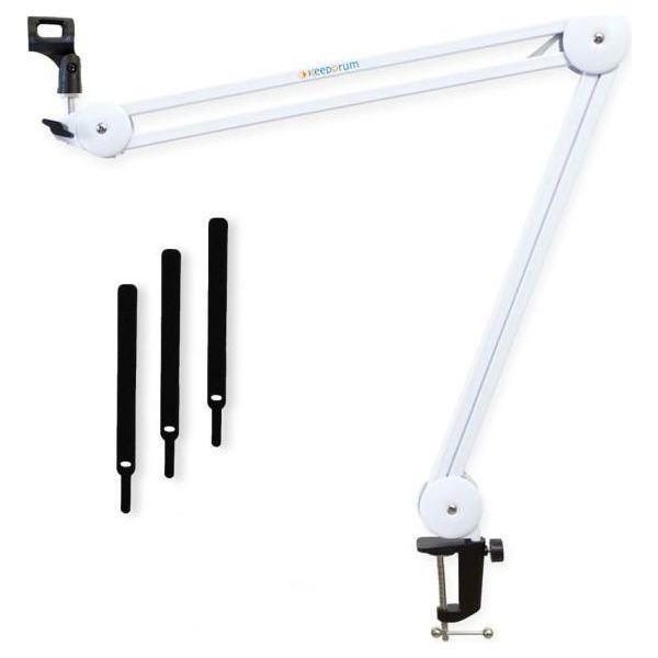 Keepdrum MS138 Asta A Braccio Articolato Per Microfono Bianco-image