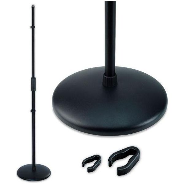 Asta Microfonica Keepdrum MS015 Design Dritto Con Base Rotonda-image