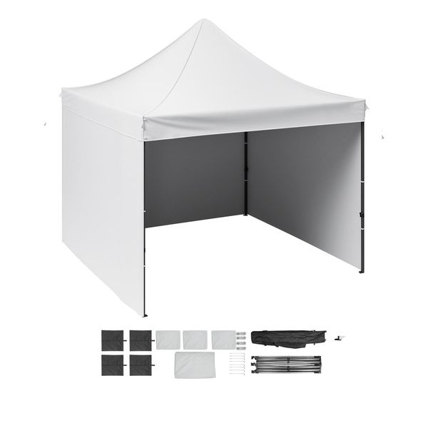 Vevor Gazebo 304.8X304.8X320Cm Tenda Da Giardino 500Dpoliuretanotessuto Argento Gazebo Pieghevole Regolabile In Altezza Incl. Borsa Di Immagazzinaggio Tenda Per Feste 6-8 Persone Tenda Pop Up Gazebo Da Giardino Bianco Per Il Campeggio-image