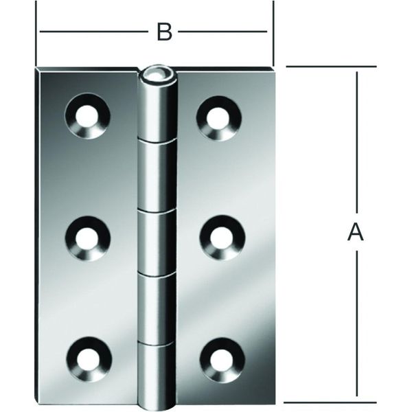 Vormann Cerniera H.100 Mm L.72 Mm P.1.6 Mm Sta Blu Zincata Laminata Stretta - 000502100Z-image