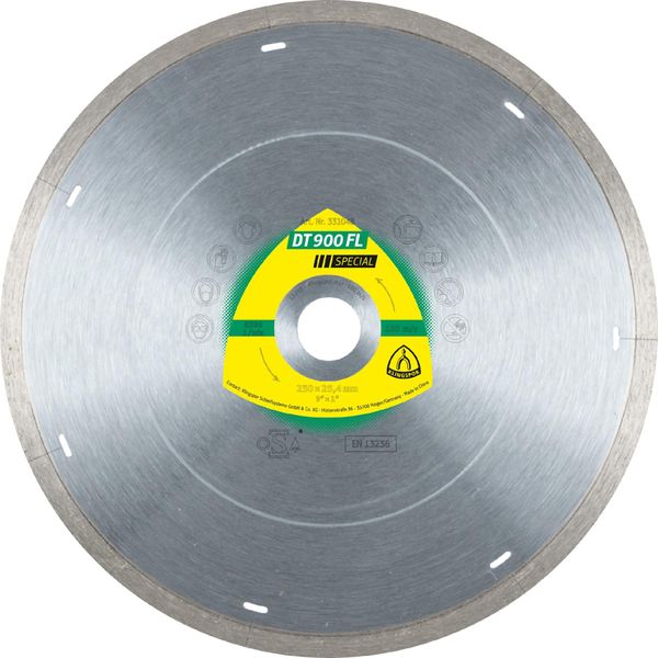 Klingspor Dt 900 Fl Dischi Da Taglio Diamantati 200 X 1,6 X 30 Mm 1,6 X 7 Mm Bordo Chiuso Con Scanalature Laser-image