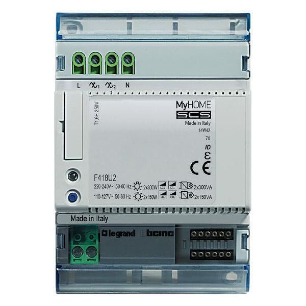 Scs Dimmer Universale 2X300Va Reg - Sistema Bus Dimmer 0 ... 300W F418U2-image