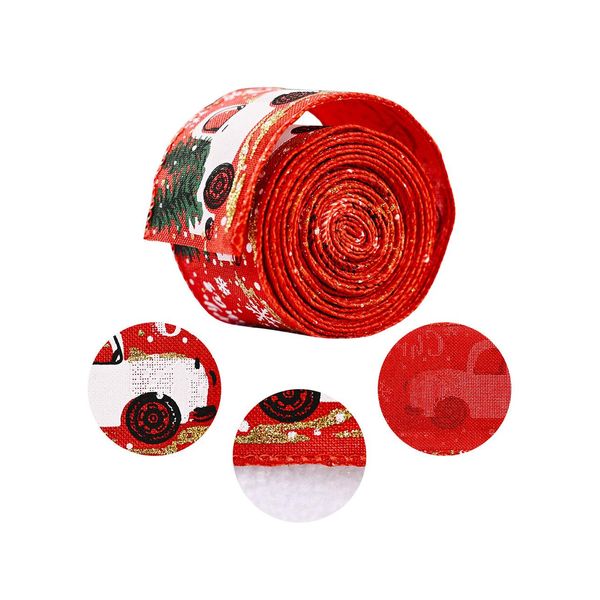 Inf Nastro Decorativo Natale Rosso Con Motivo Natalizio 5 Cm / 6 M-image