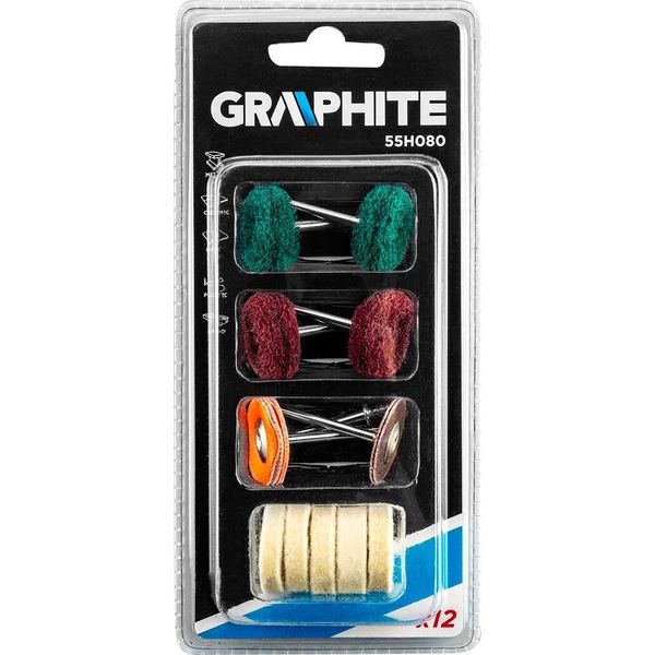 Accessori Per Mini Smerigliatrice Diritta Set Spazzole Di Lucidatura In Feltro 12 Pezzi.-image