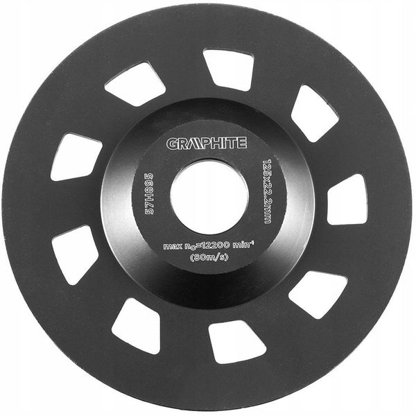 Disco Diamantato Graphite Disco Diamantato 125/115 X 22,2 X 5 Mm, Segmento L/Segmento C/Versione Pesante, Per Smerigliare E Tagliare (125 X 22,2 X 5 Mm, Segmento C)-image