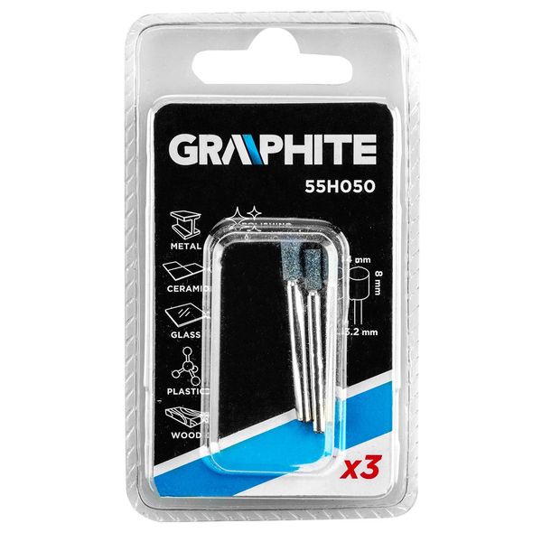 Accessori Per Mini Smerigliatrice Diritta Set Di Pietre Per Smerigliatura Cilindrica 3 Pezzi.-image