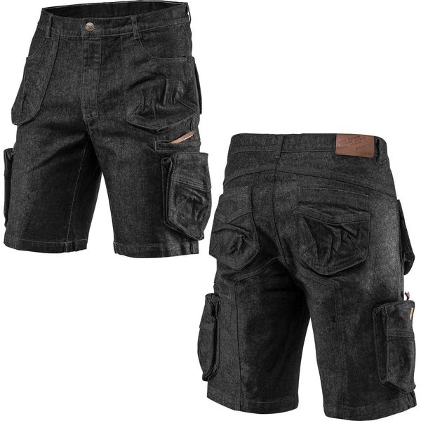 Neo Tools Pantaloncini Neri - Pantaloni Da Lavoro In Denim - Pantaloni Di Sicurezza Pantaloni Protettivi Abbigliamento Da Lavoro Estivo - Taglia Xxl-image