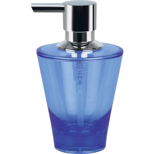 Dispenser Spirella Per Sapone Liquido "Max Light"", Capacità 8,5 X 8,5 X 14,5 Cm - 250Ml - Blu"-image
