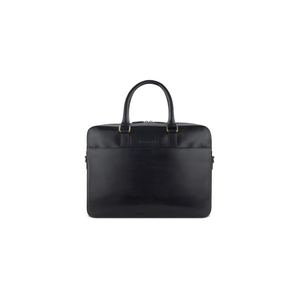 Bugatti Pelle Cartella Laptop Bag Con Scomparto Per Laptop Briefcase Black Nero-image